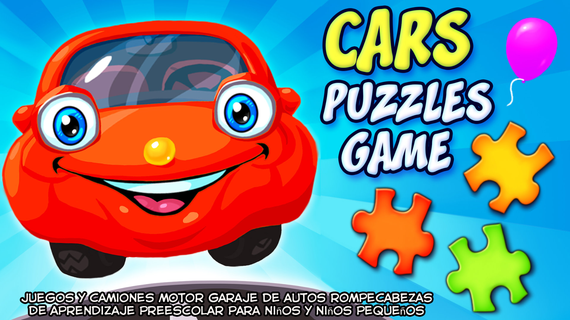 Cars Puzzles Game - juegos y camiones motor garaje de autos rompecabezas de aprendizaje preescolar para niños y niños pequeños 