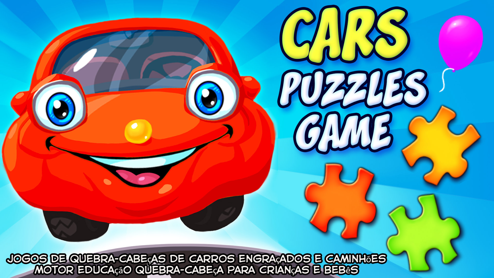 Cars Puzzles Game - jogos de quebra-cabeças de carros engraçados e caminhões motor educação quebra-cabeça para crianças e bebês