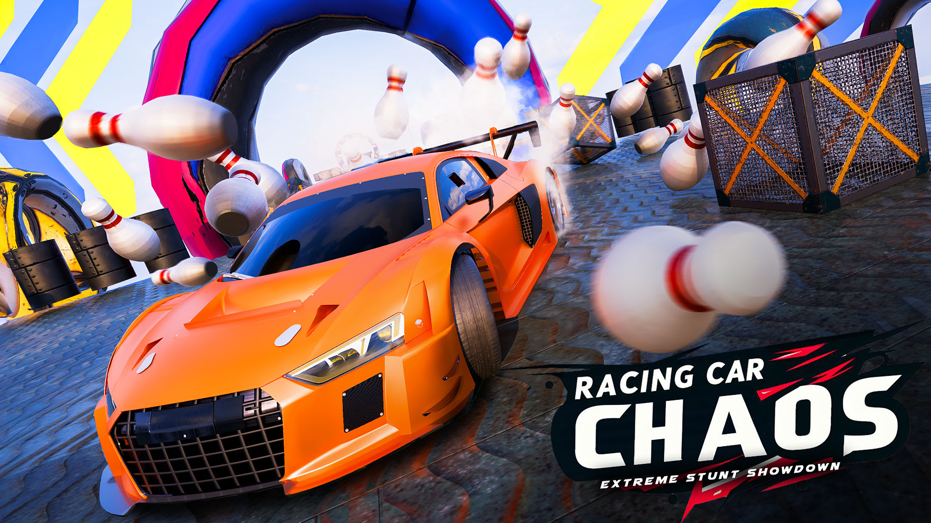 Racing Car Chaos: Extreme Stunt Showdown