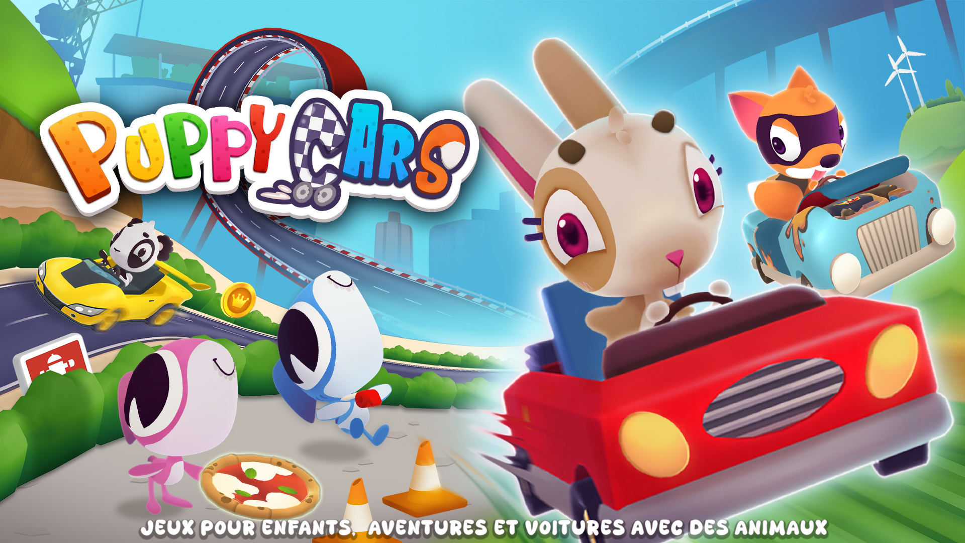 Puppy Cars: Jeux pour enfants, Aventures et voitures avec des animaux