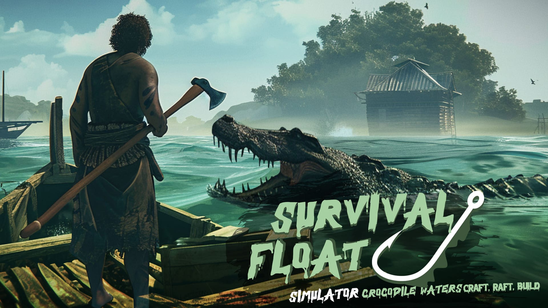 Survival Float Simulator - Crocodile Waters Craft, Raft, Build