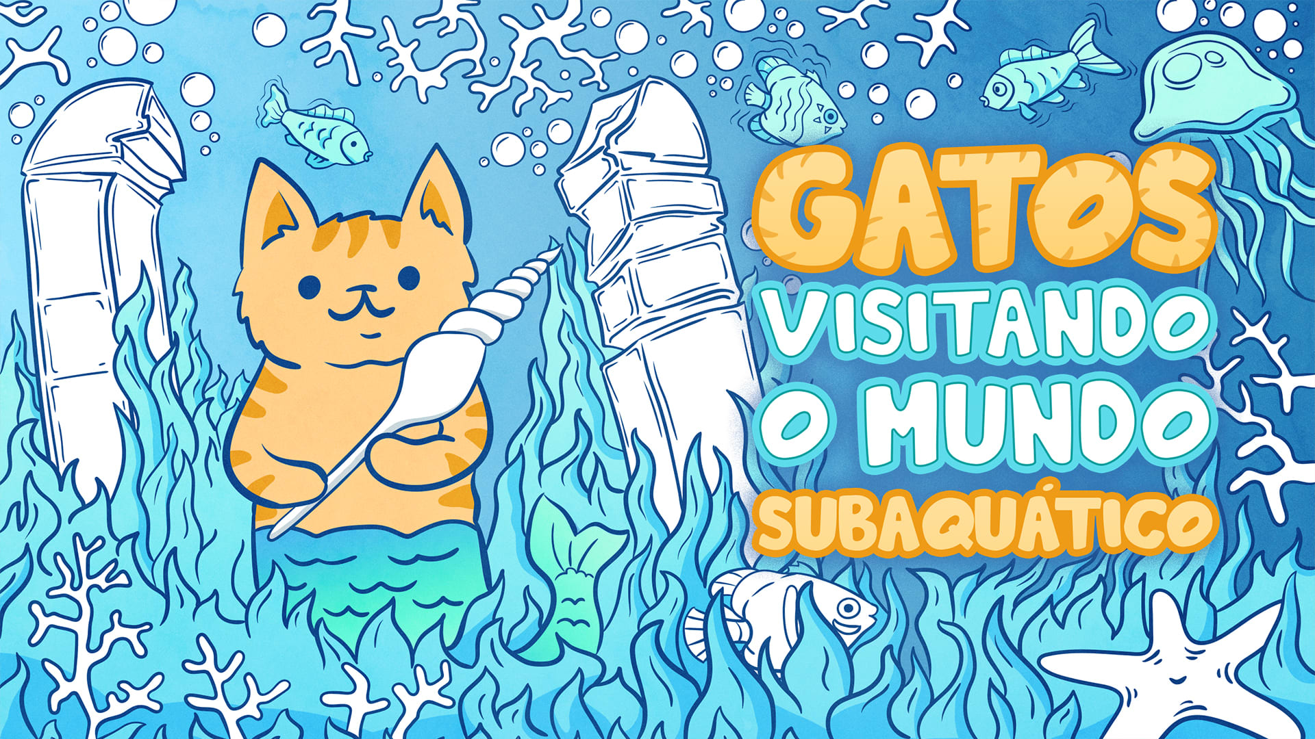 Gatos Visitando o Mundo Subaquático