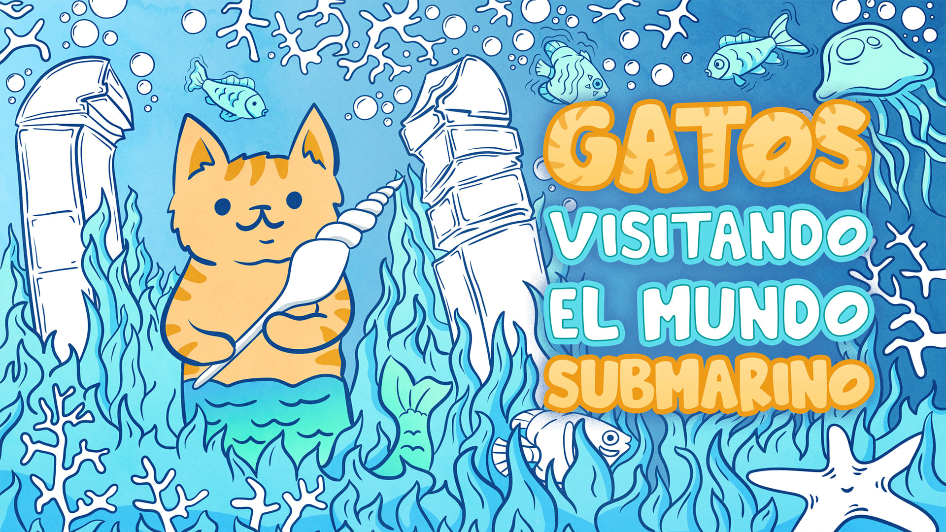 Gatos Visitando el Mundo Submarino