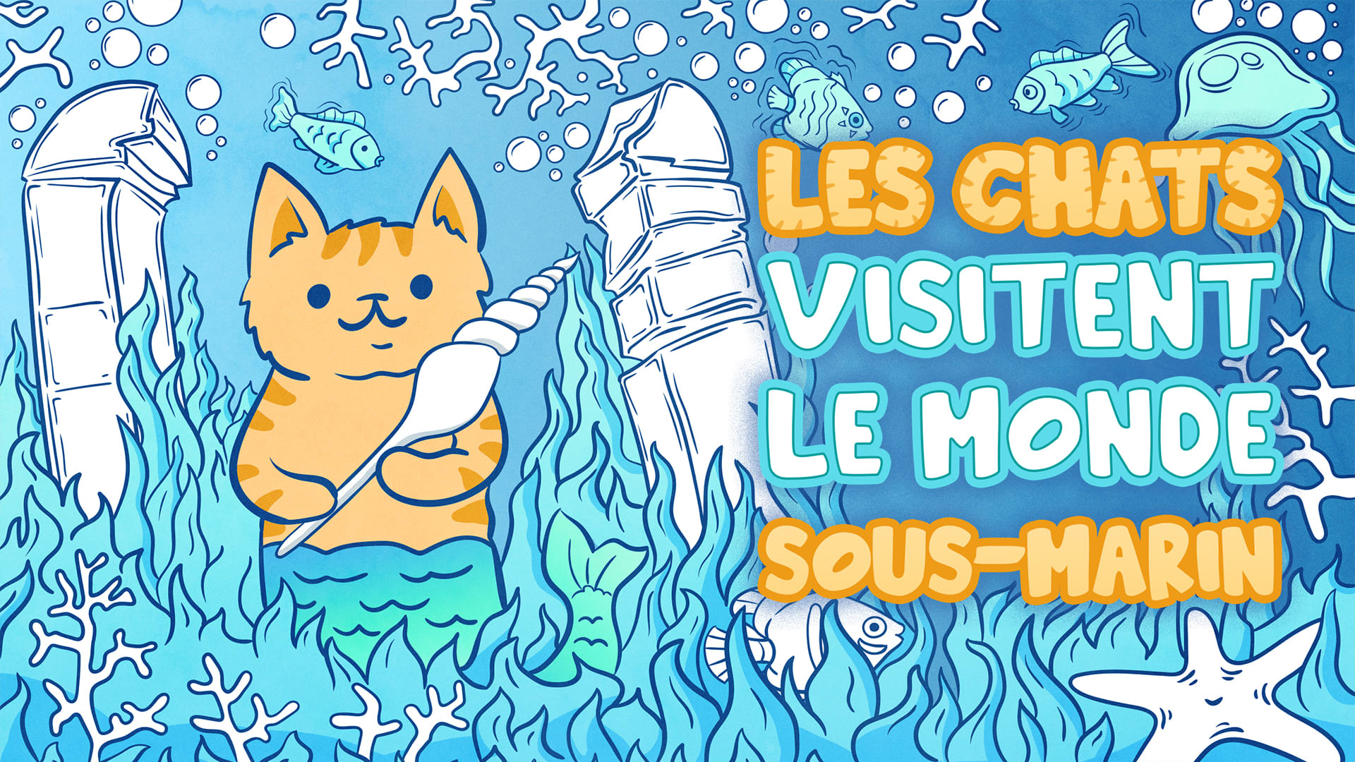 Les Chats Visitent le Monde Sous-Marin