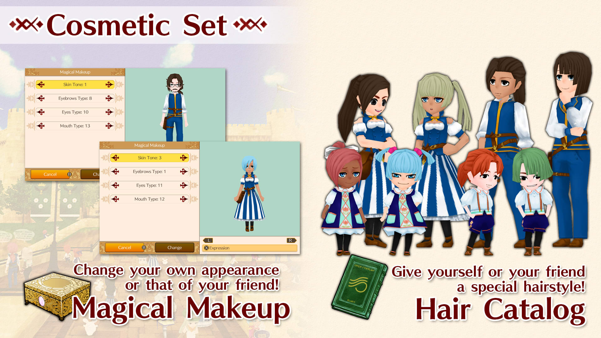 Cosmetics set (Magical Makeup,Hair Catalog)