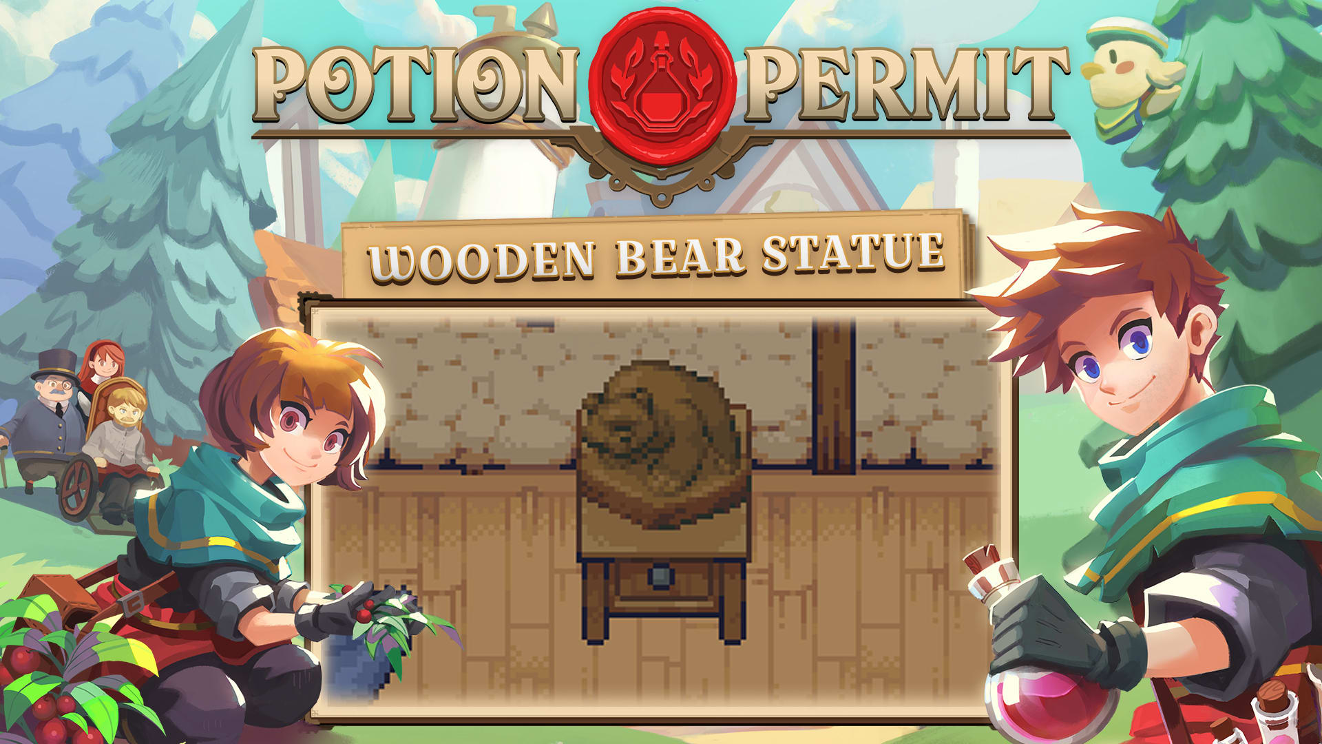 Potion Permit - Wooden Bear Statue