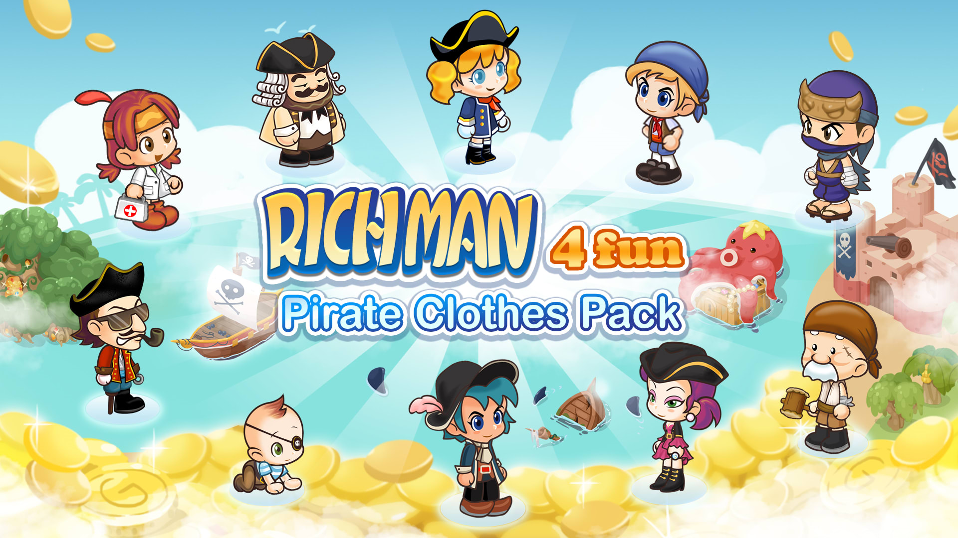 Pack de vêtements de pirate