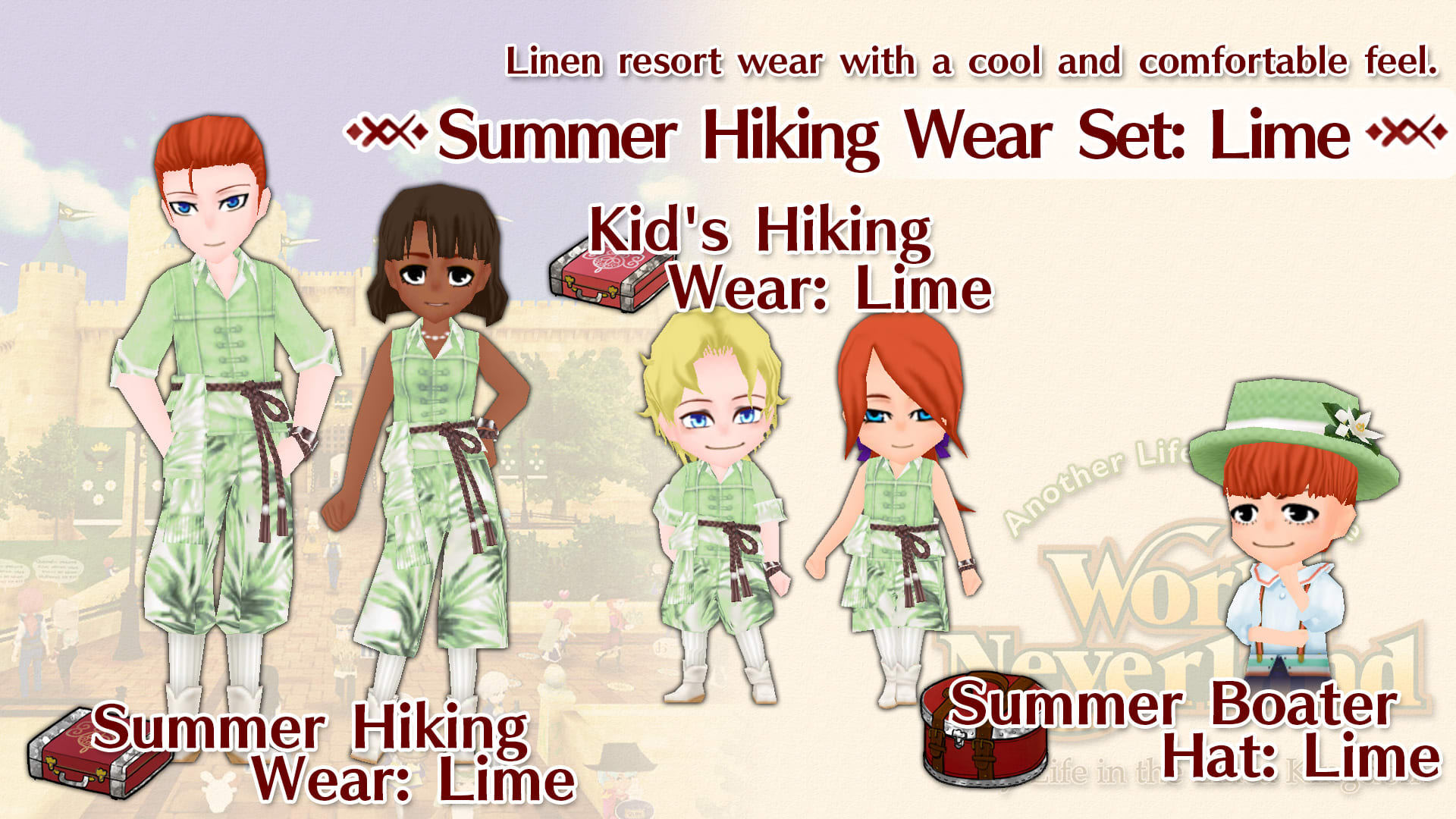 Summer Hiking Wear Set: Lime