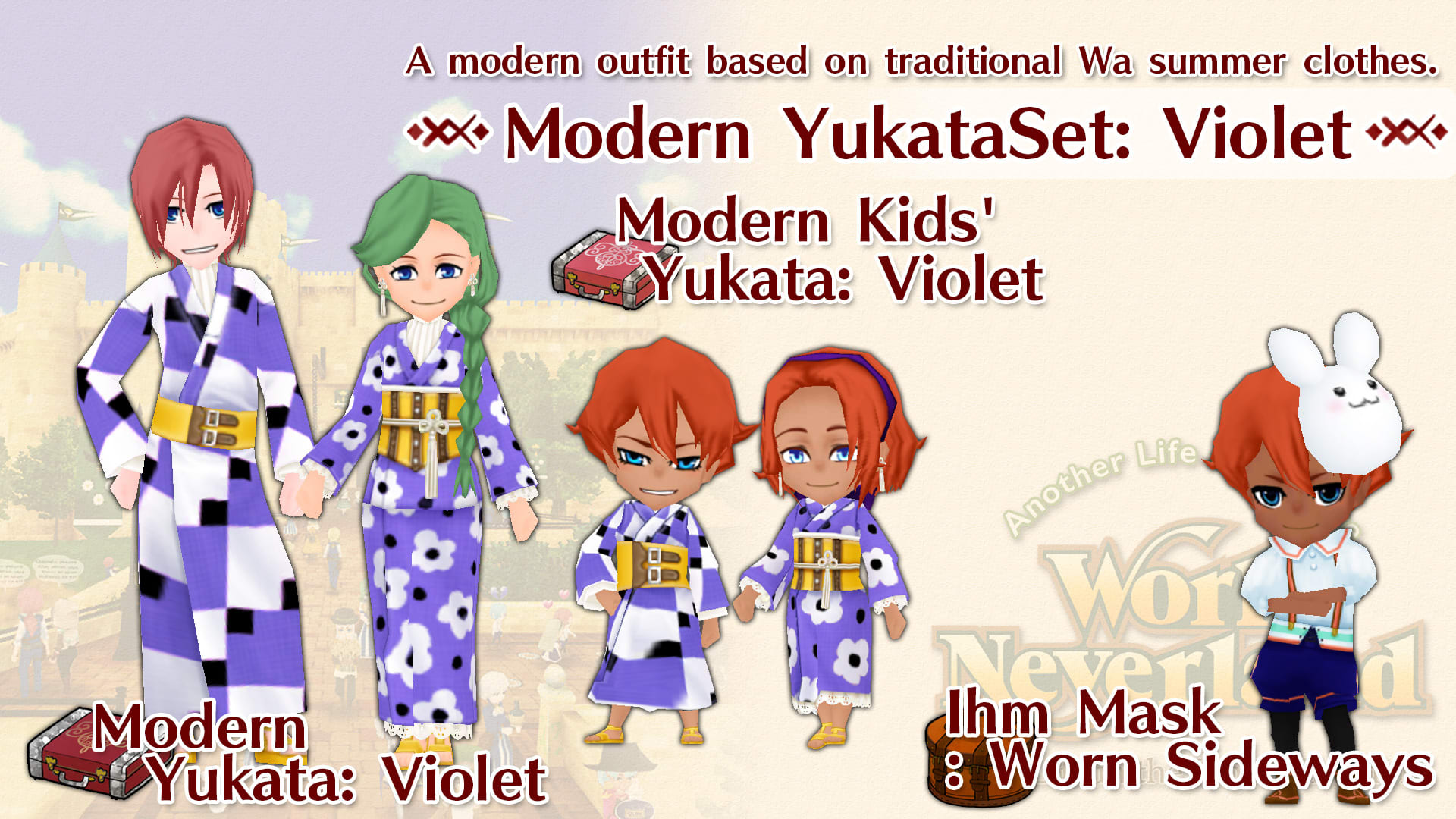 Modern Yukata Set: Violet