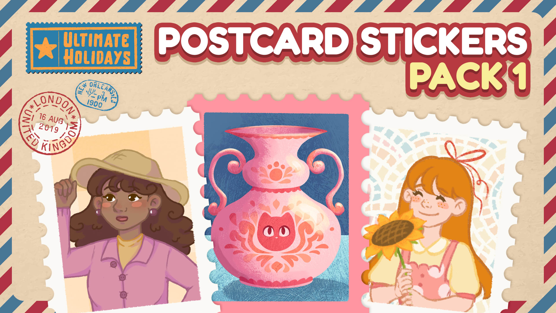 Postcard Stickers Pack 1