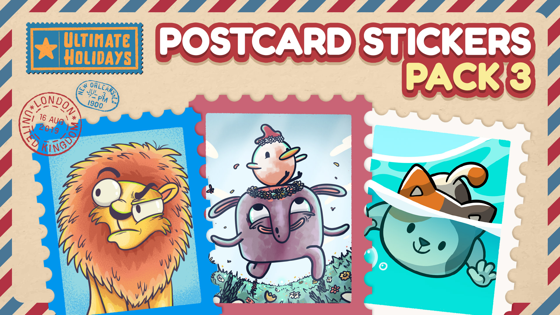 Postcard Stickers Pack 3