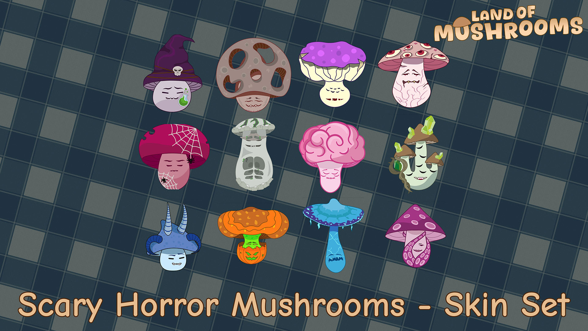 Scary Horror Mushrooms - Skin Set - Land of Mushrooms