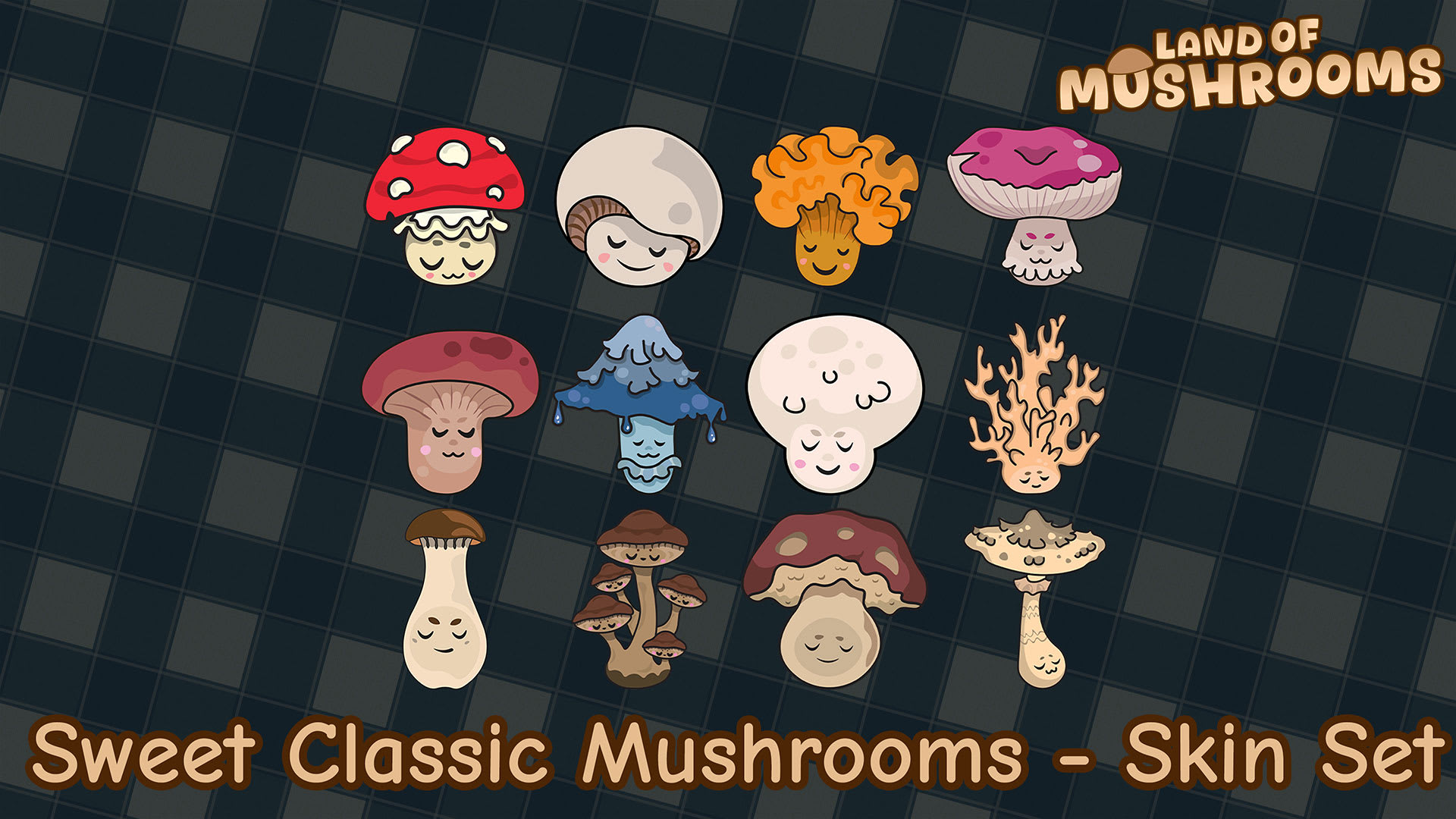 Sweet Classic Mushrooms - Skin Set - Land of Mushrooms