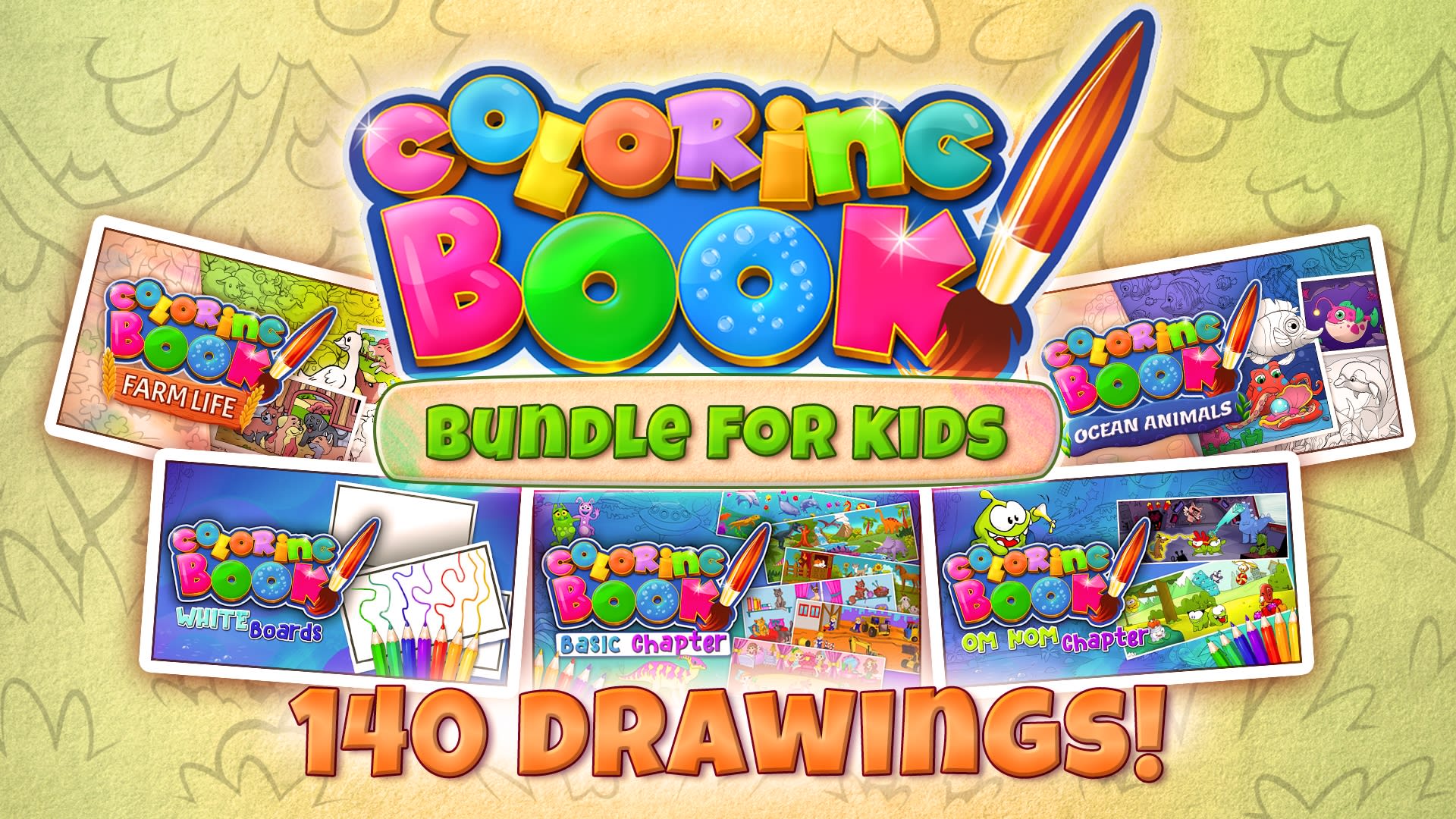 Coloring Book: Bundle For Kids - 140 drawings
