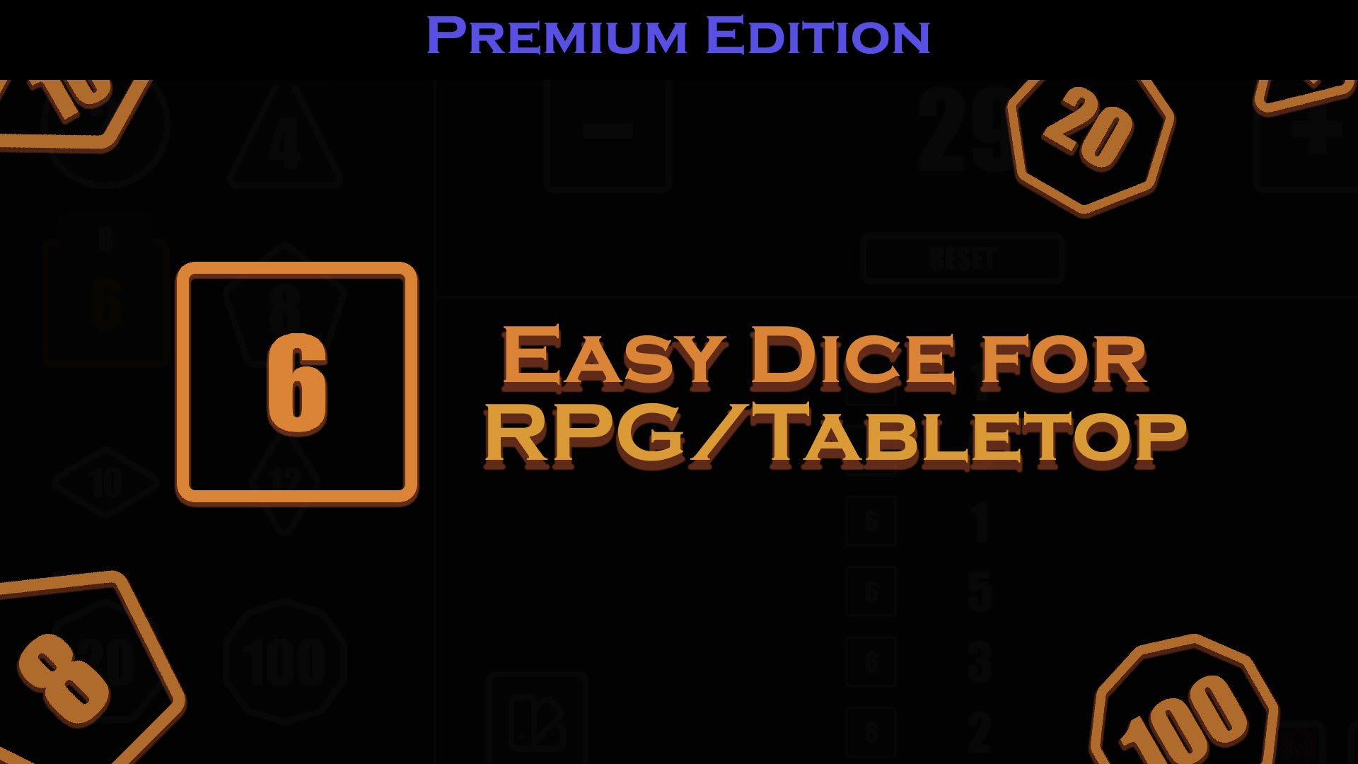Easy Dice for RPG/Tabletop - Premium Edition