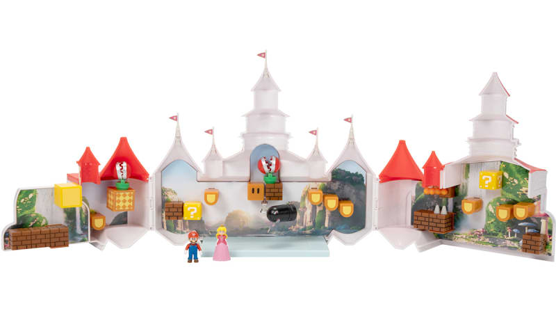 The Super Mario Bros. Movie - Set de jeu château du royaume Champignon avec  des mini figurines de 1,25 po de Mario et de princesse Peach - Site  officiel Nintendo