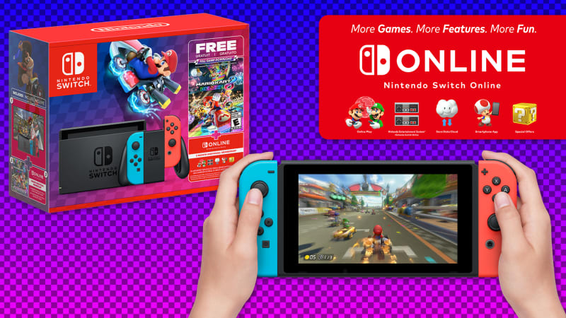 Nintendo Switch™ Mario Kart™ 8 Deluxe Bundle (Full Game Download + 3 Mo.  Nintendo Switch Online Membership Included) 