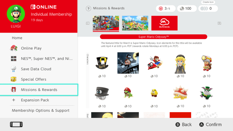 Nintendo Account/My Nintendo details - get points by playing games