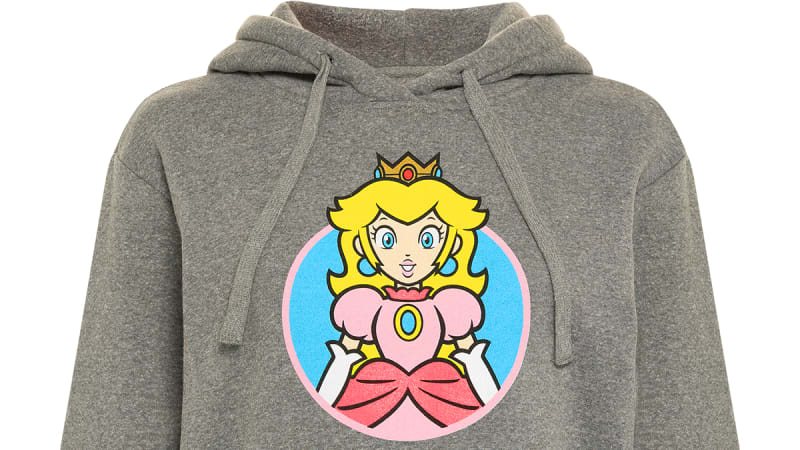 Mushroom Kingdom Collection Peach Pullover Hoodie Women s Cut L
