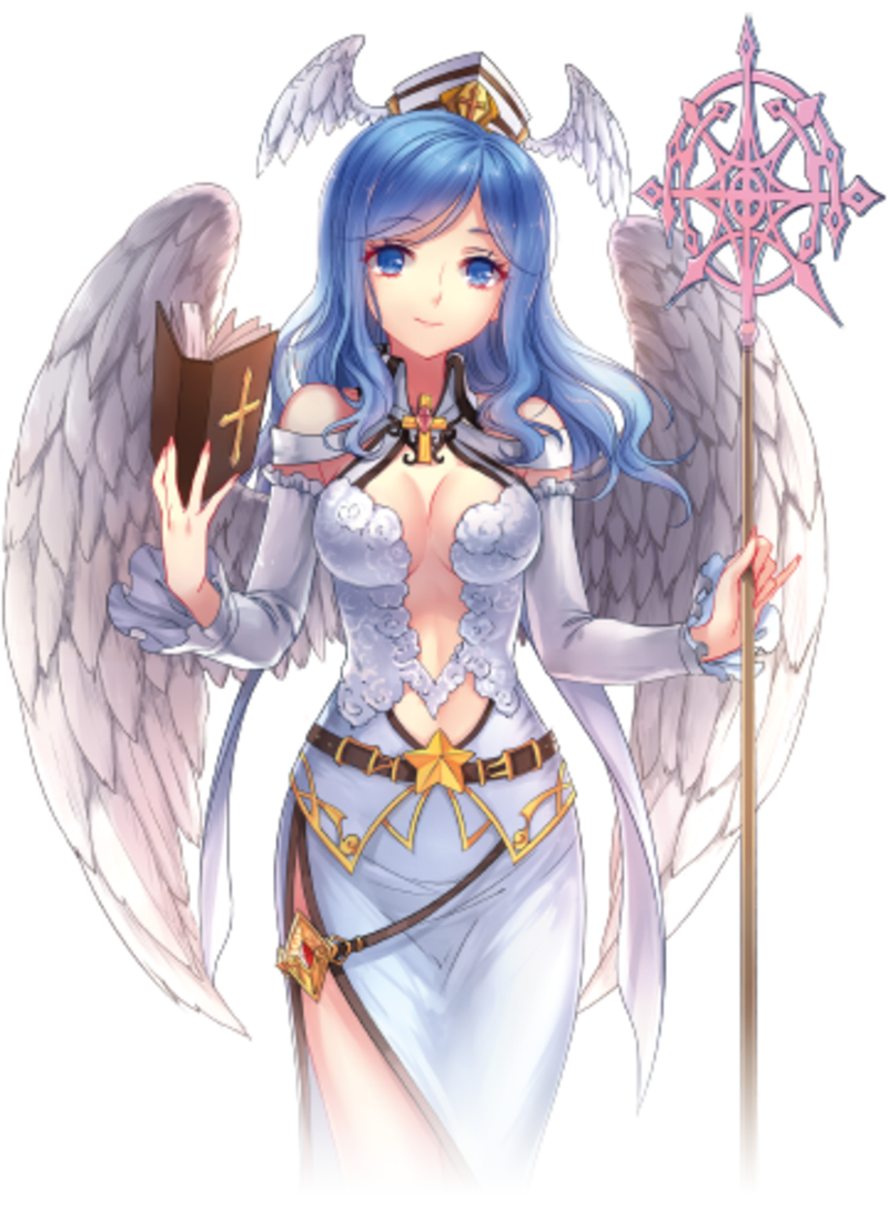 Anime girl angel - online puzzle
