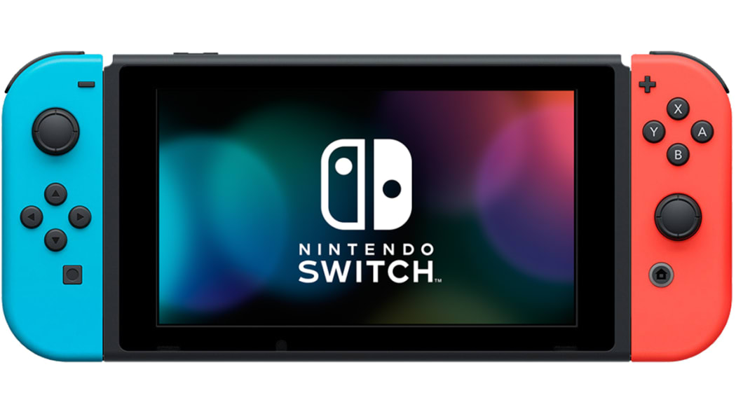 Nintendo Switch with Neon Blue and Neon Red Joy‑Con