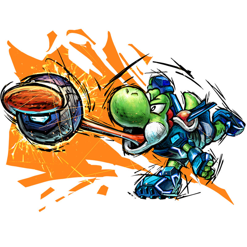 Yoshi kicking a ball