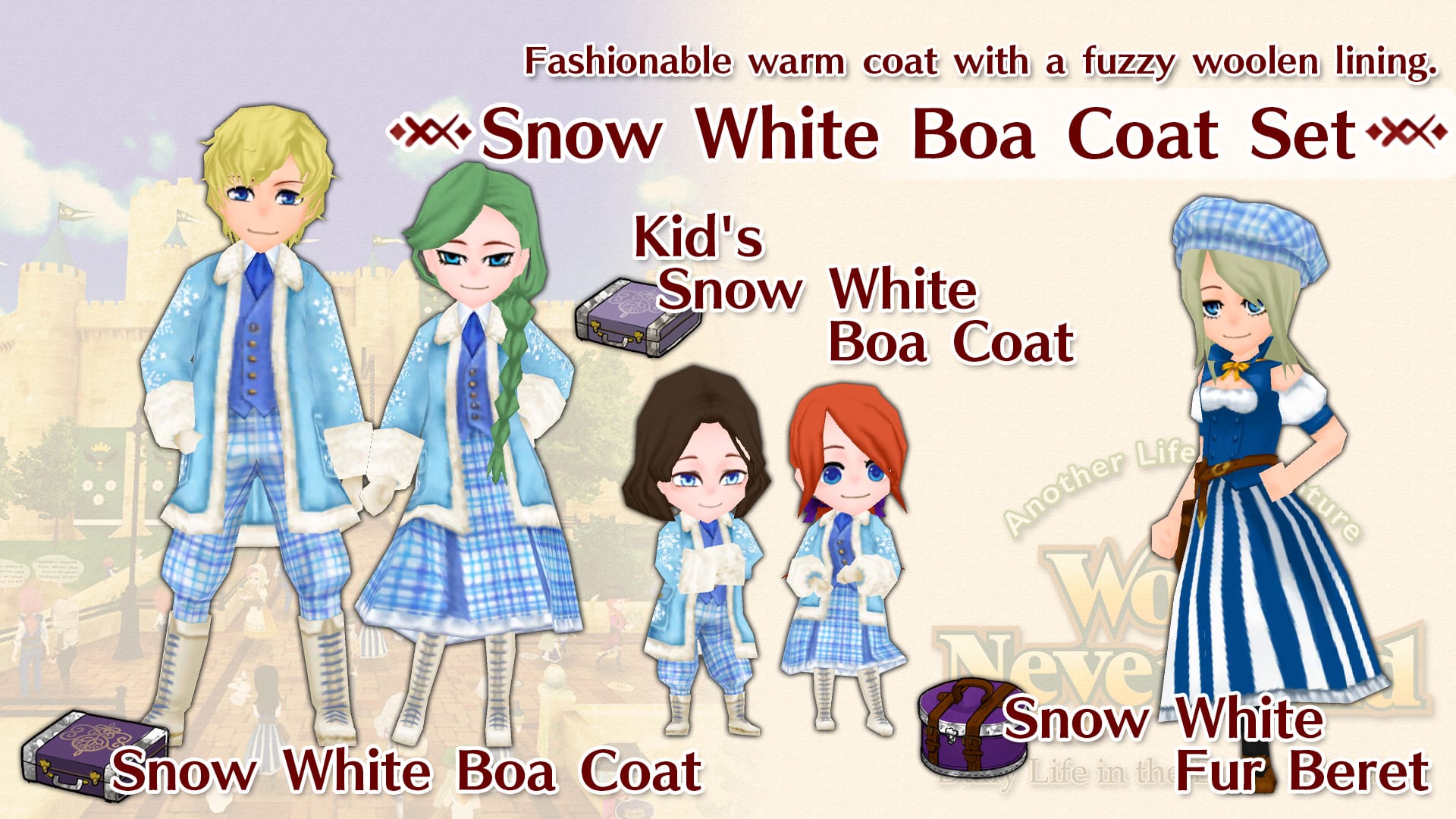Snow White Boa Coat Set