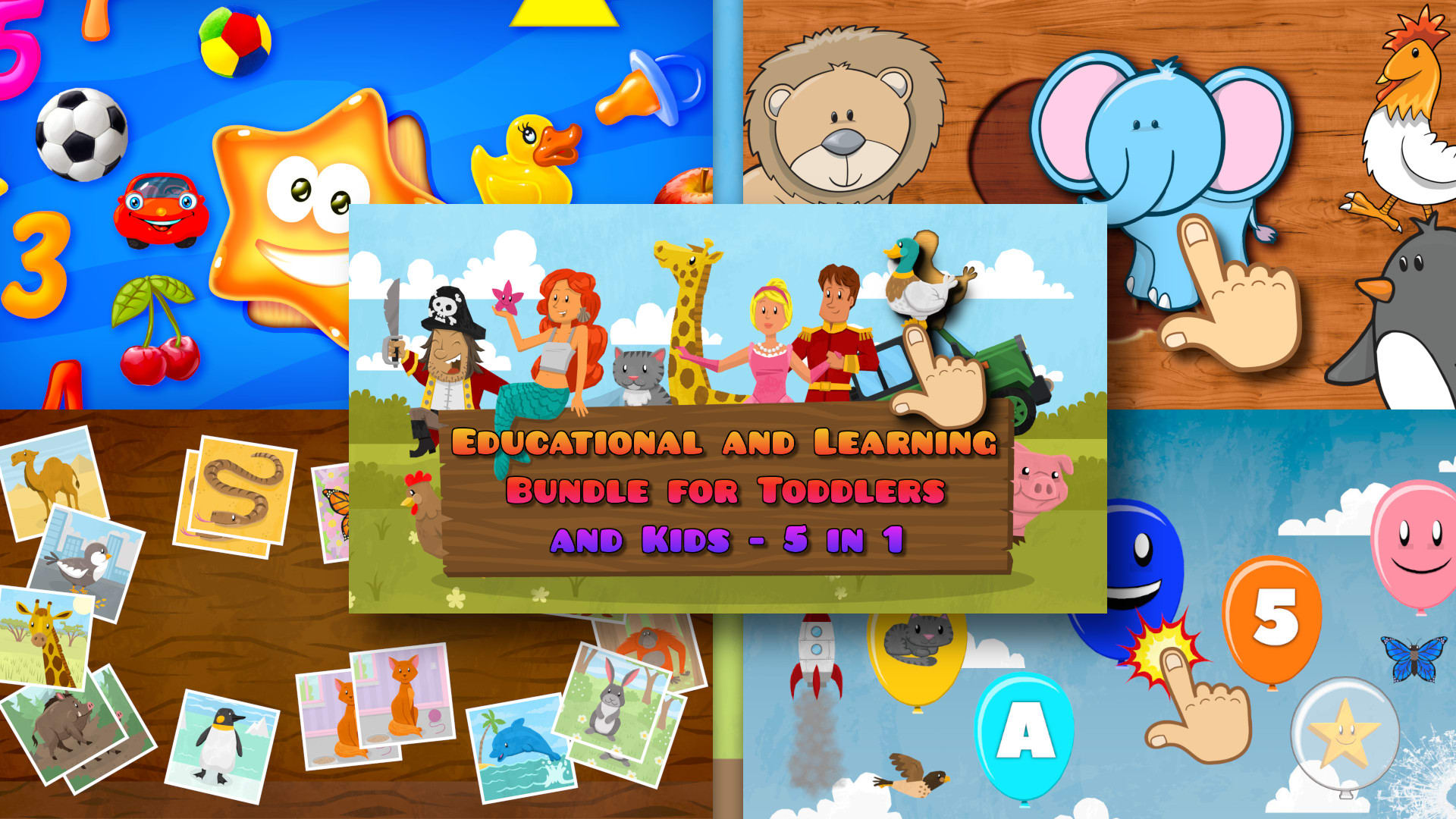 Educational and Learning Bundle for Toddlers and Kids - 5 in 1