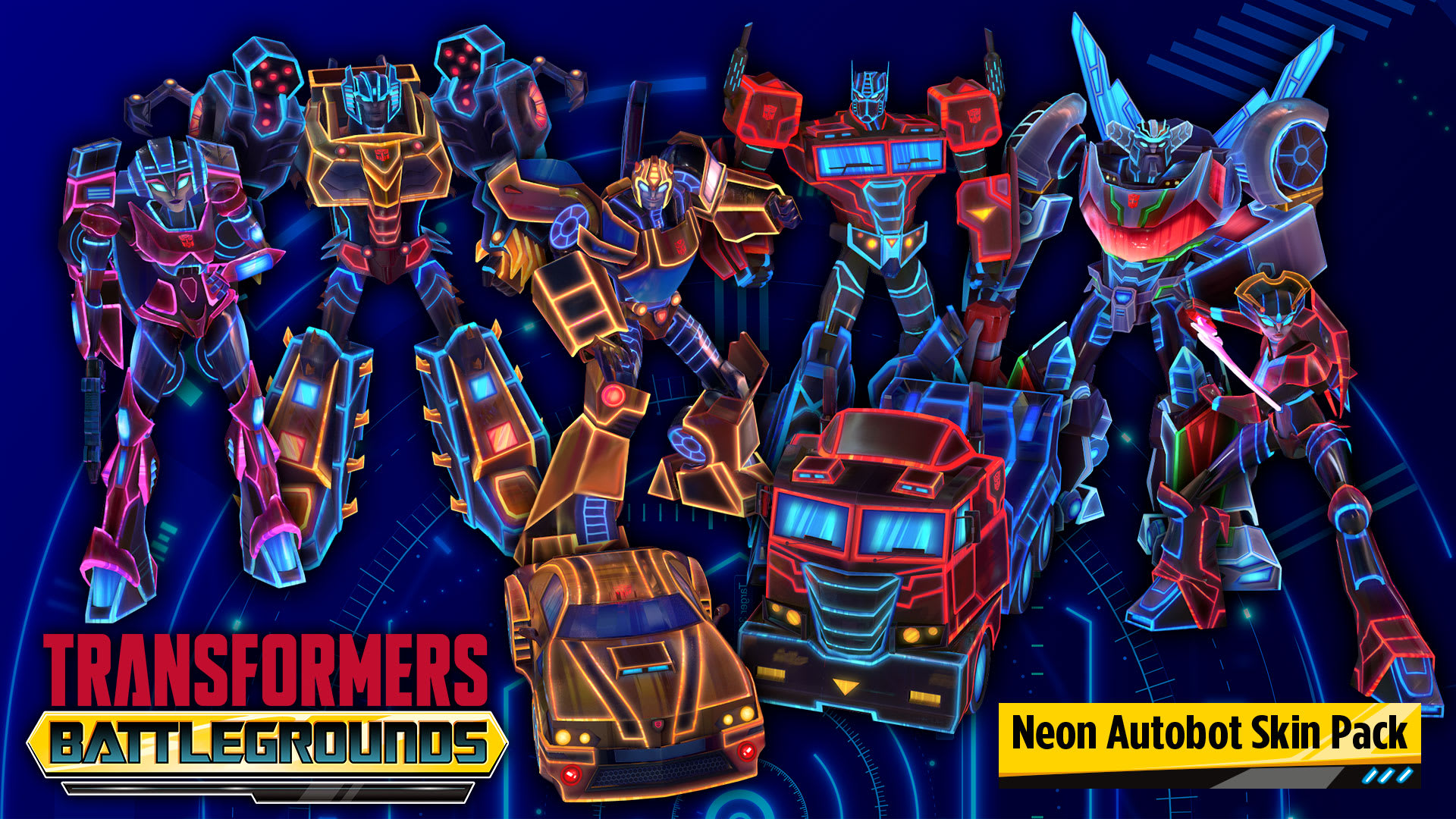 TRANSFORMERS: BATTLEGROUNDS – Neon Autobot Skin Pack