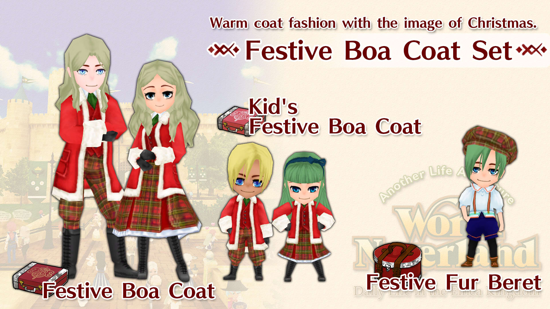 Festive Boa Coat Set