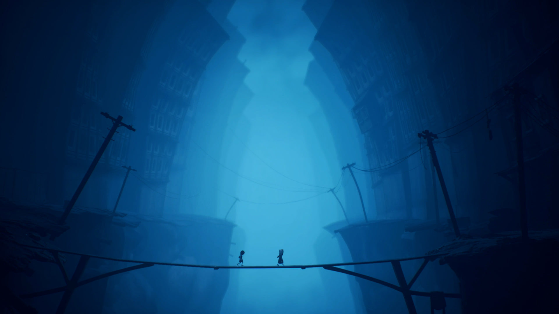 Switch 2 screenshot of Mono in a tense Little Nightmares II scene
