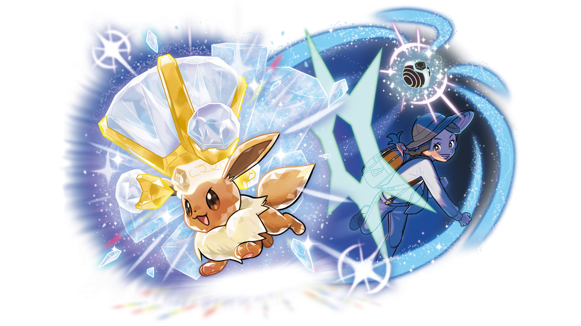 Terastallized Eevee in Pokémon Scarlet and Violet showing a type change used to protect a team member