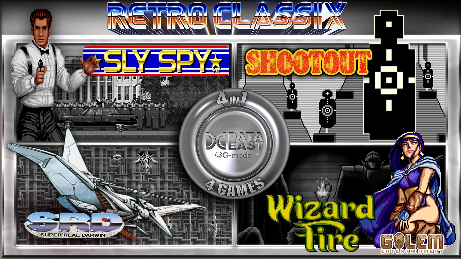 Retro Classix 4in1 Pack: Sly Spy, Shootout, Wizard Fire & Super Real Darwin