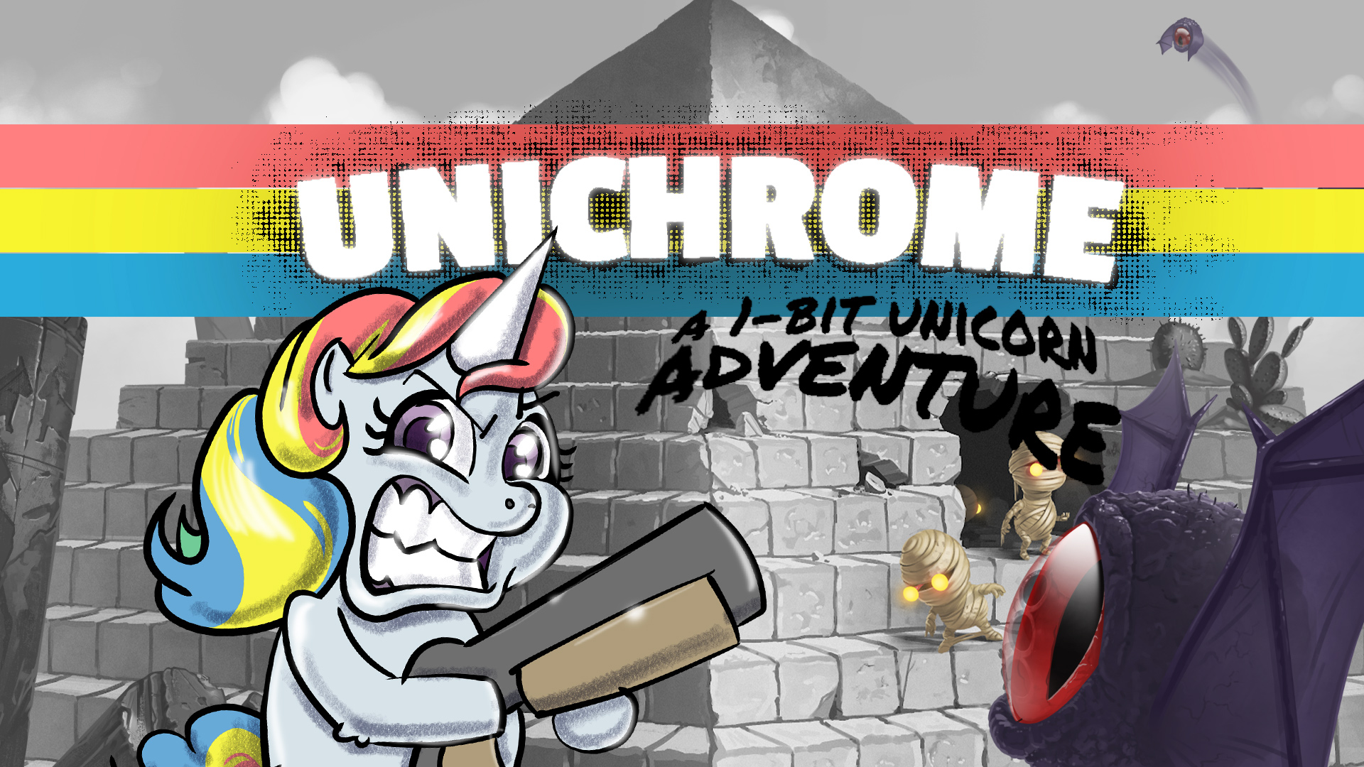 Unichrome: A 1-Bit Unicorn Adventure screenshot thumbnail video