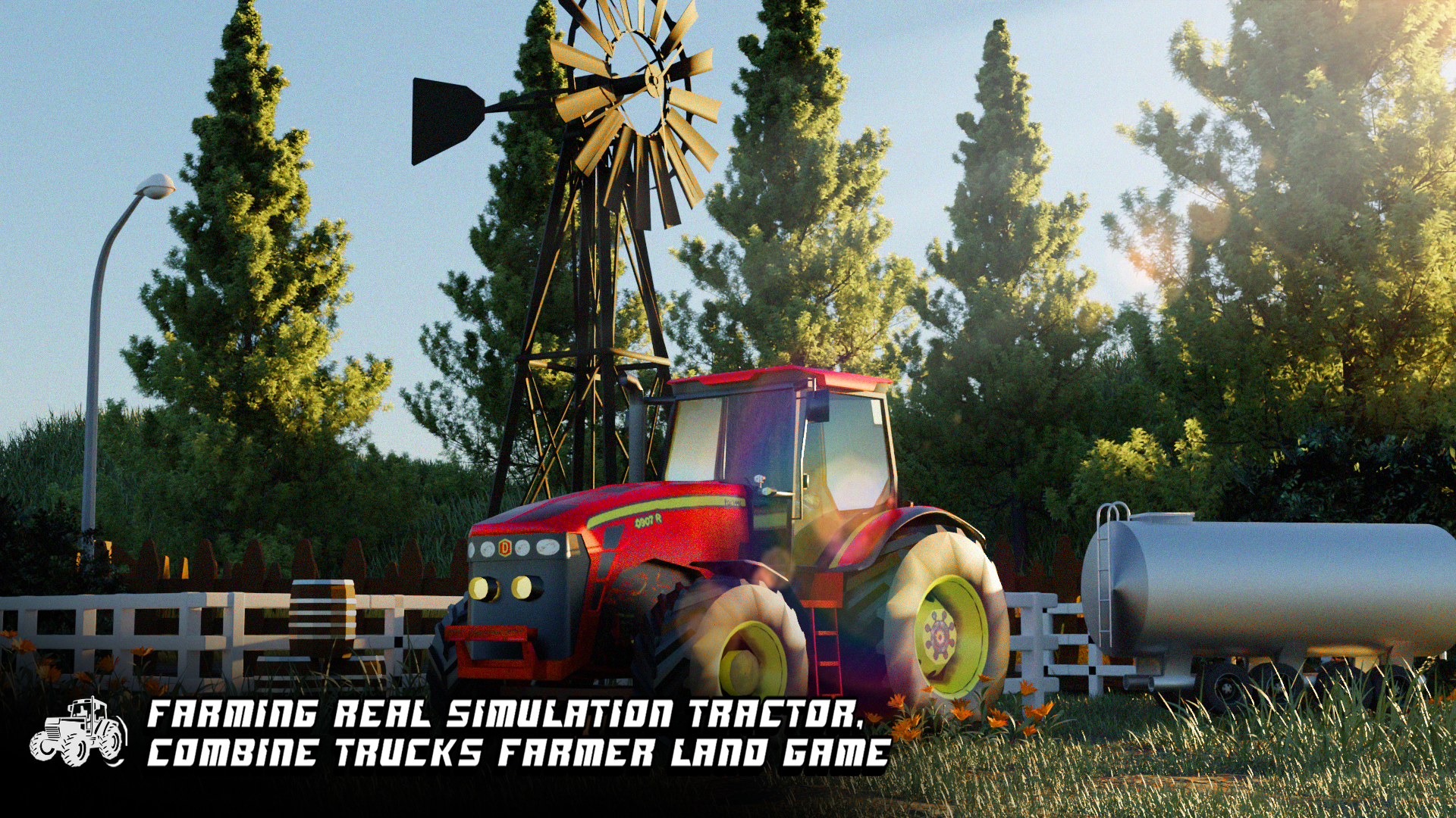 farming real simulation tractor, combine trucks farmer land game vertical card thumbnail