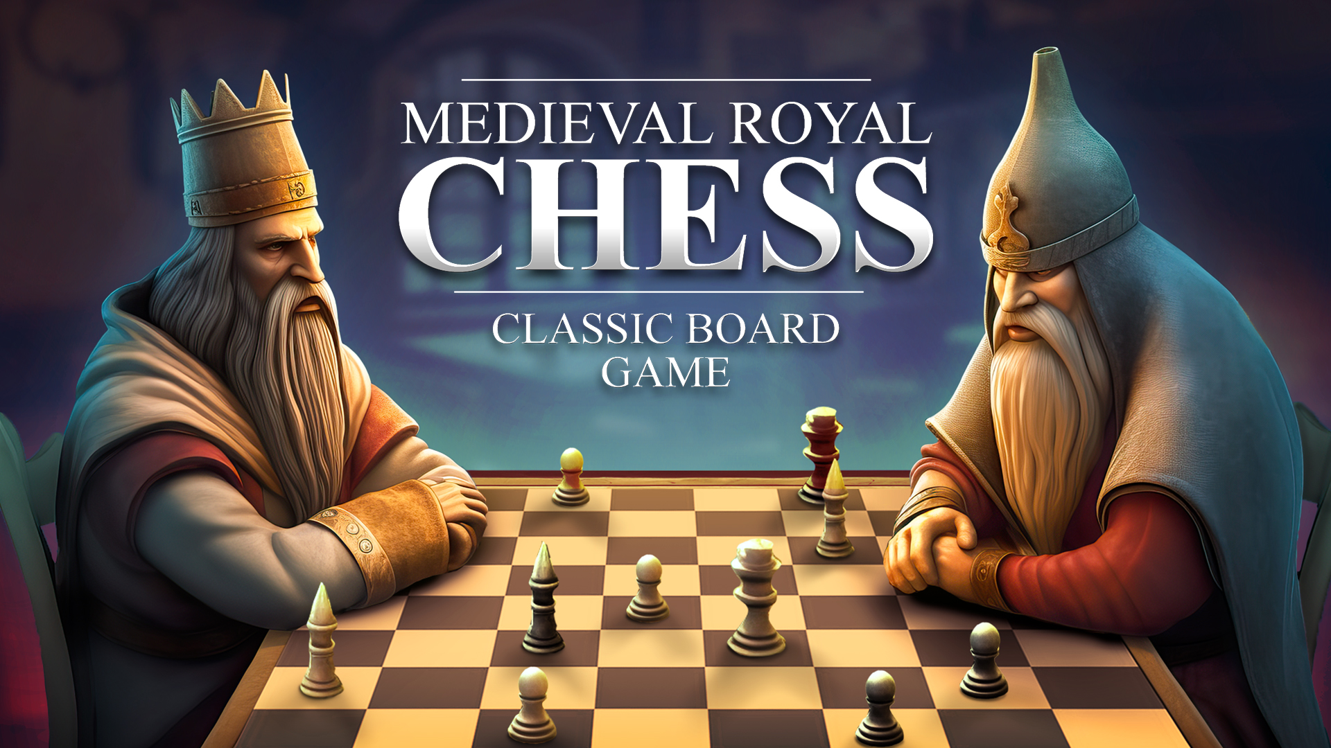 medieval royal chess: classic board game vertical card thumbnail