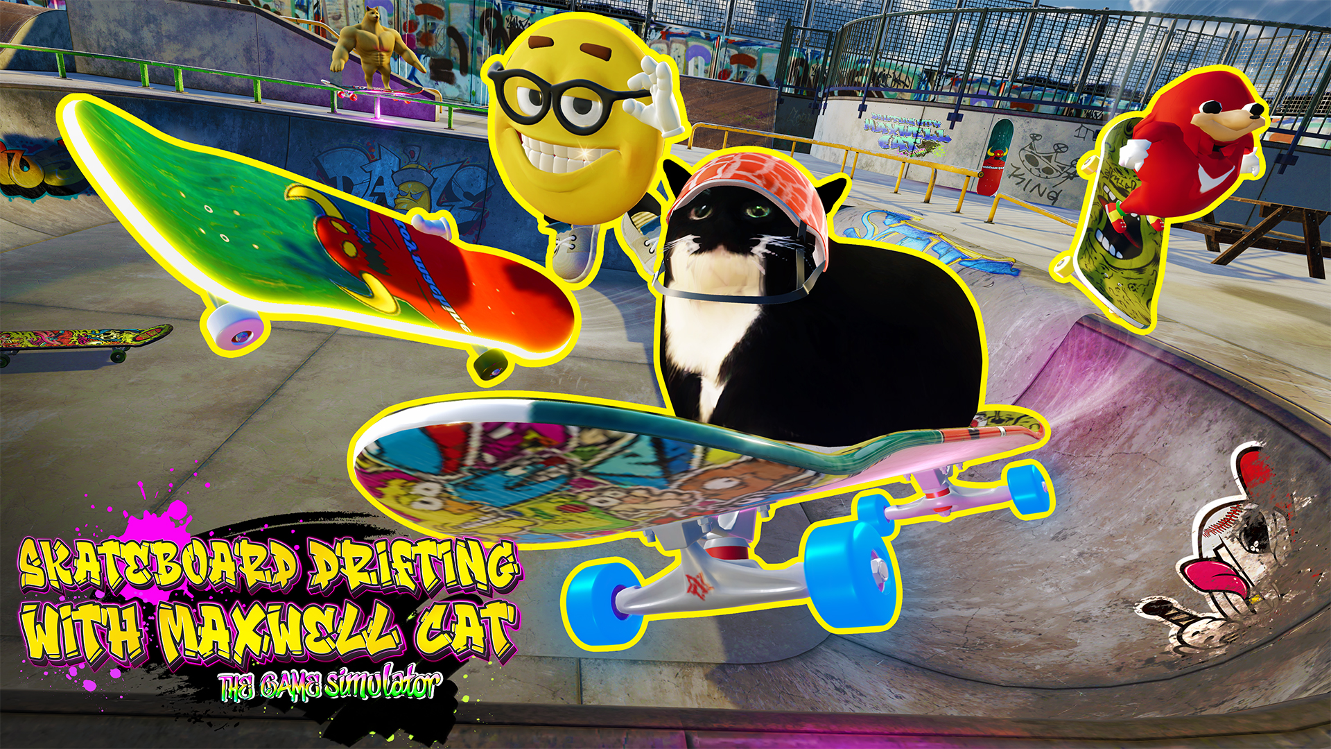 Skateboard Drifting with Maxwell Cat: The Game Simulator screenshot thumbnail video