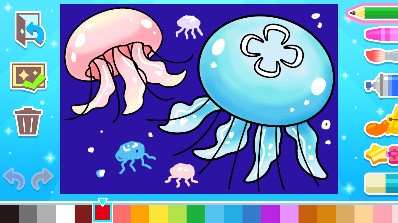 Coloring book series Aquarium Nintendo Switch gameplay screenshot 2 of 5