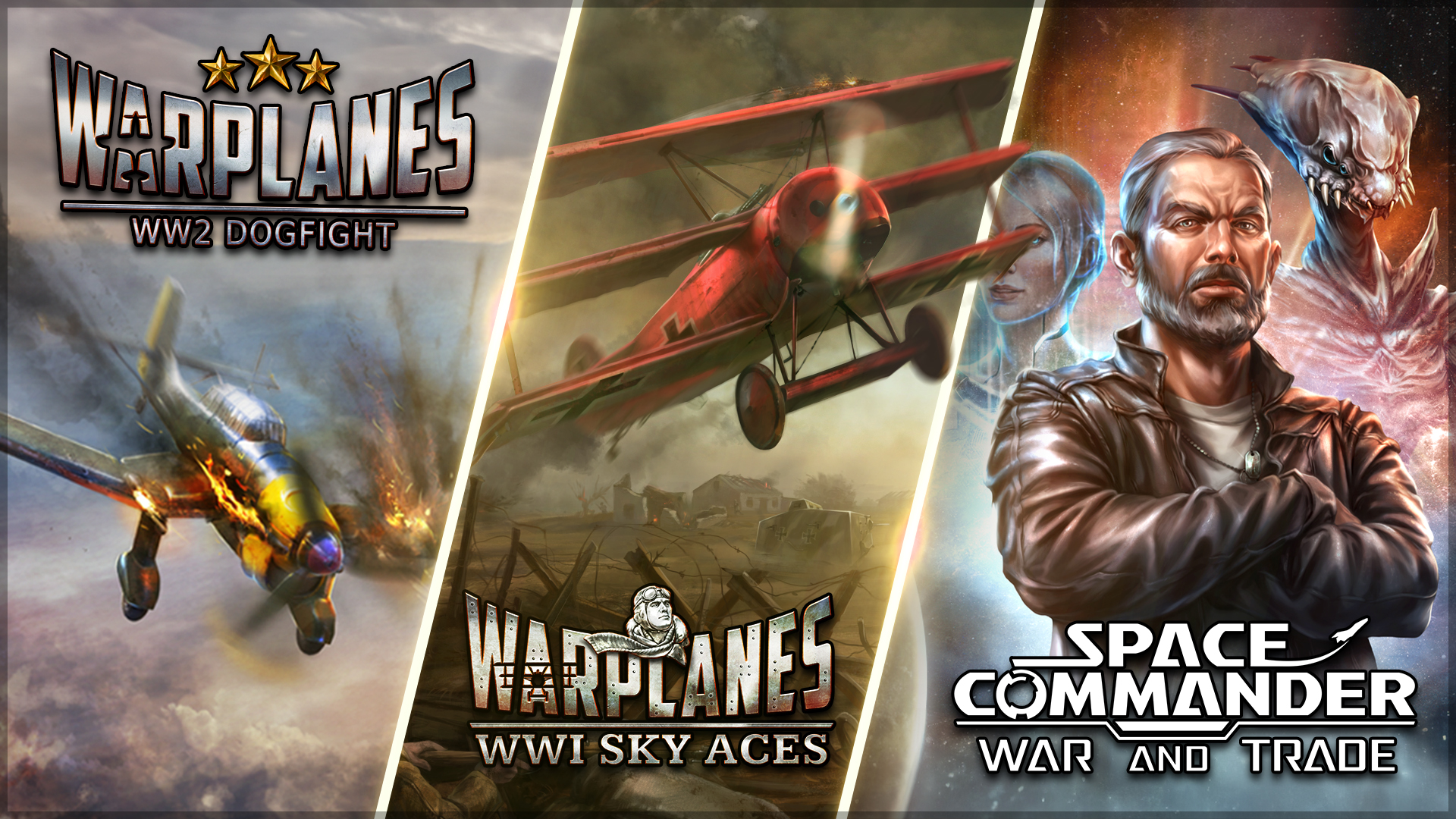 Warplanes: WW1 + WW2 + Space Commander Bundle screenshot thumbnail video