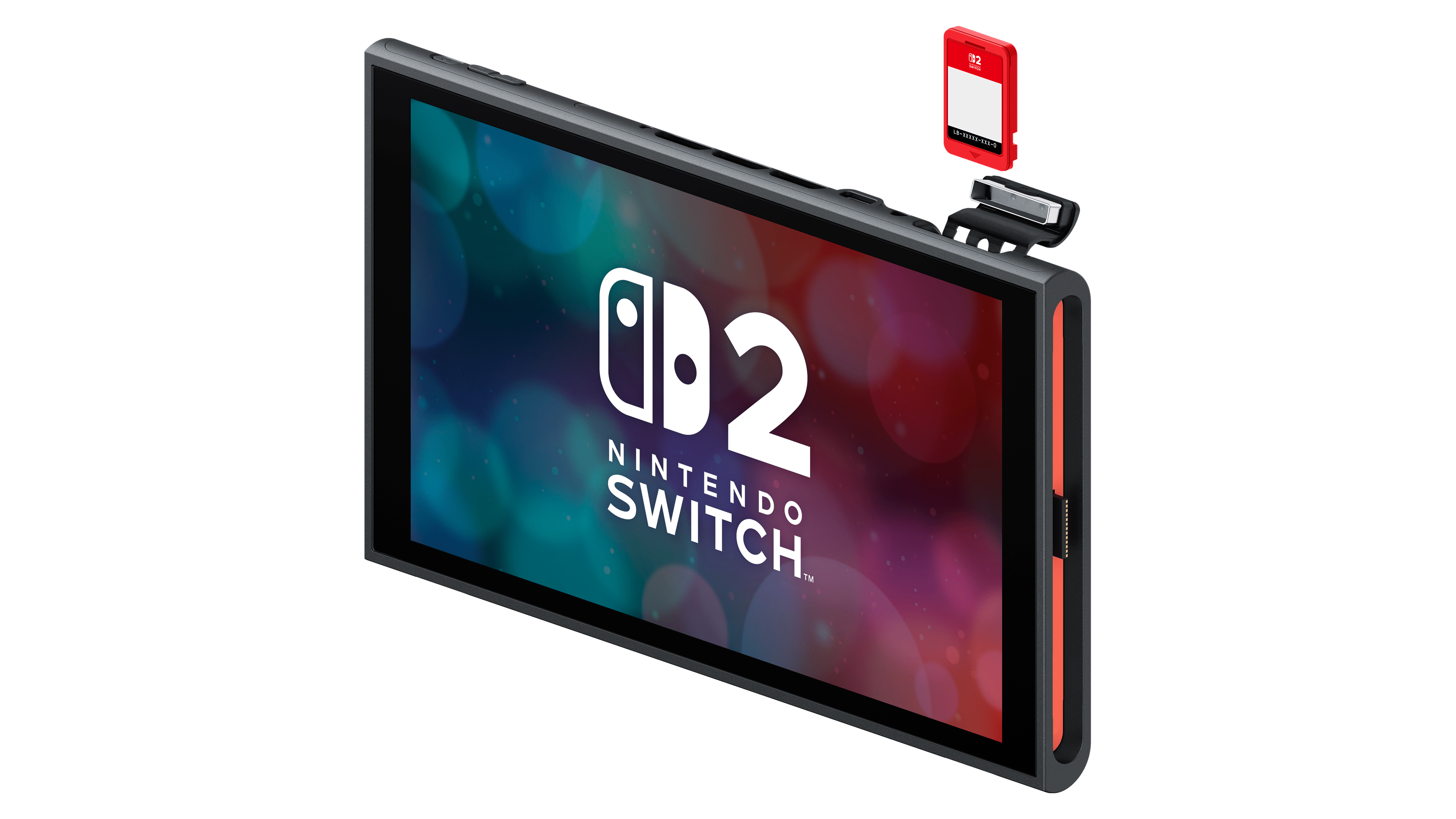 Nintendo switch 2 konzola s prikazom microsd express reže in zaslona