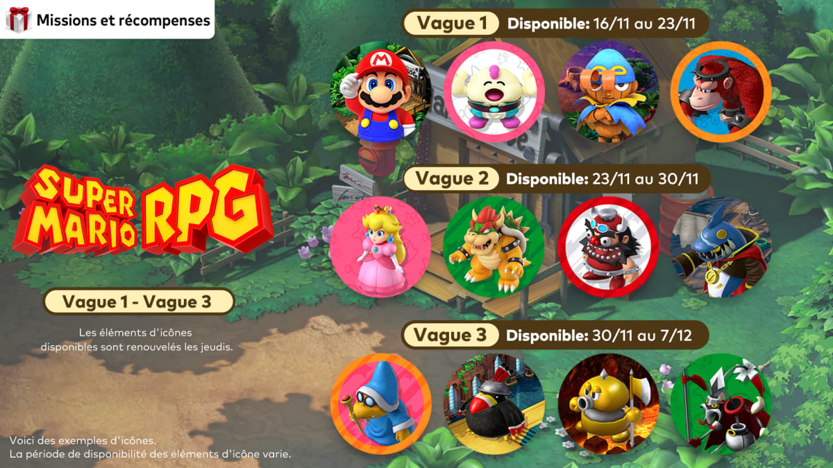 Les icones inspirees du jeu Super Mario RPG sont la pour une duree limitee Nouvelles Site Officiel Nintendo pour Canada