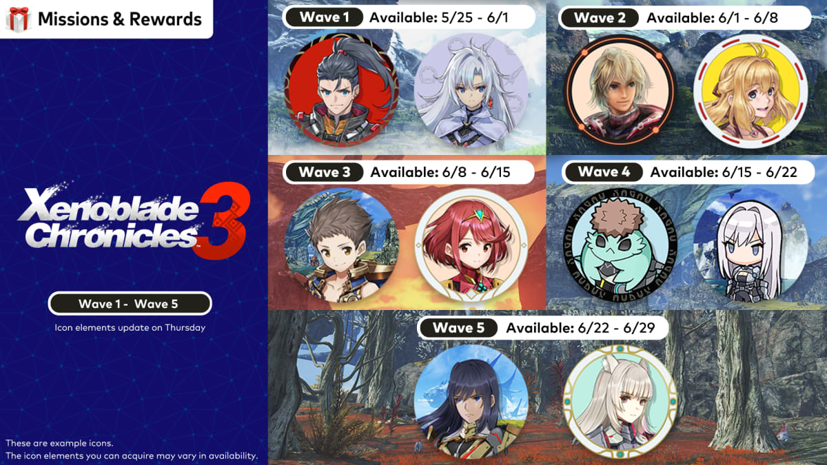 Icon elements inspired by the Xenoblade Chronicles 3 game are here
