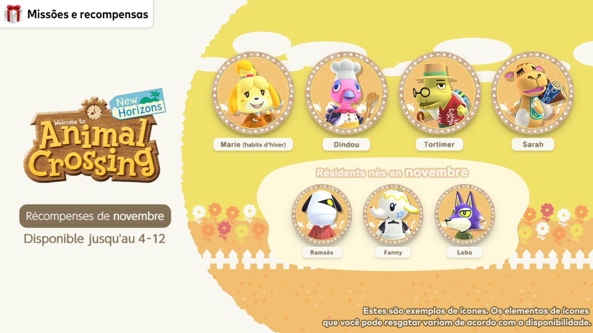 Miss es e recompensas Residentes de Animal Crossing com