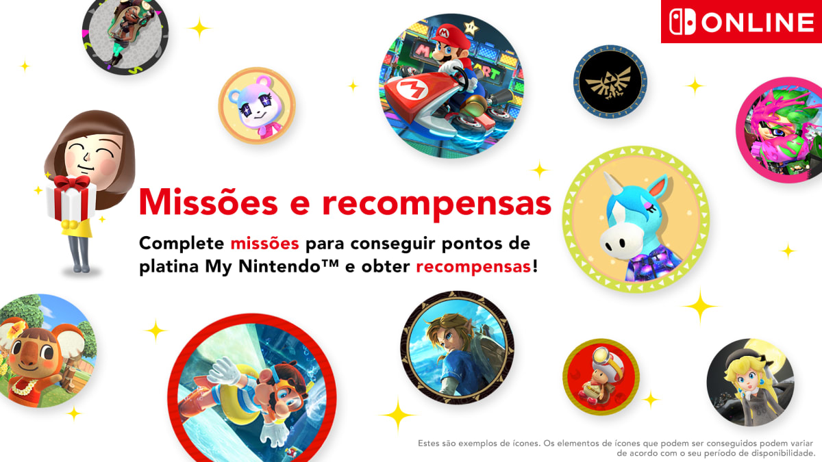 Missões e recompensas disponíveis com o Nintendo Switch Online