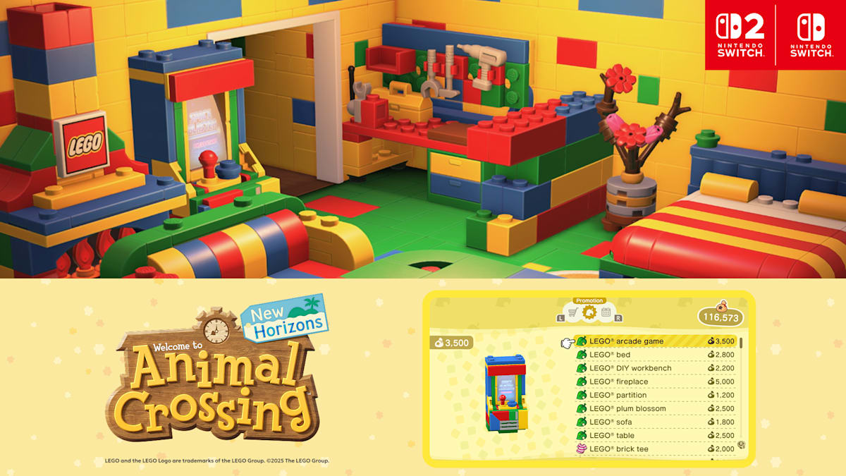LEGO-themed furniture and items in Animal Crossing