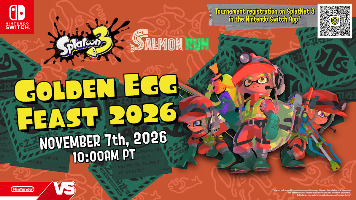 Compete for prizes in the Splatoon 3 Golden Egg Feast 2026 tournament!