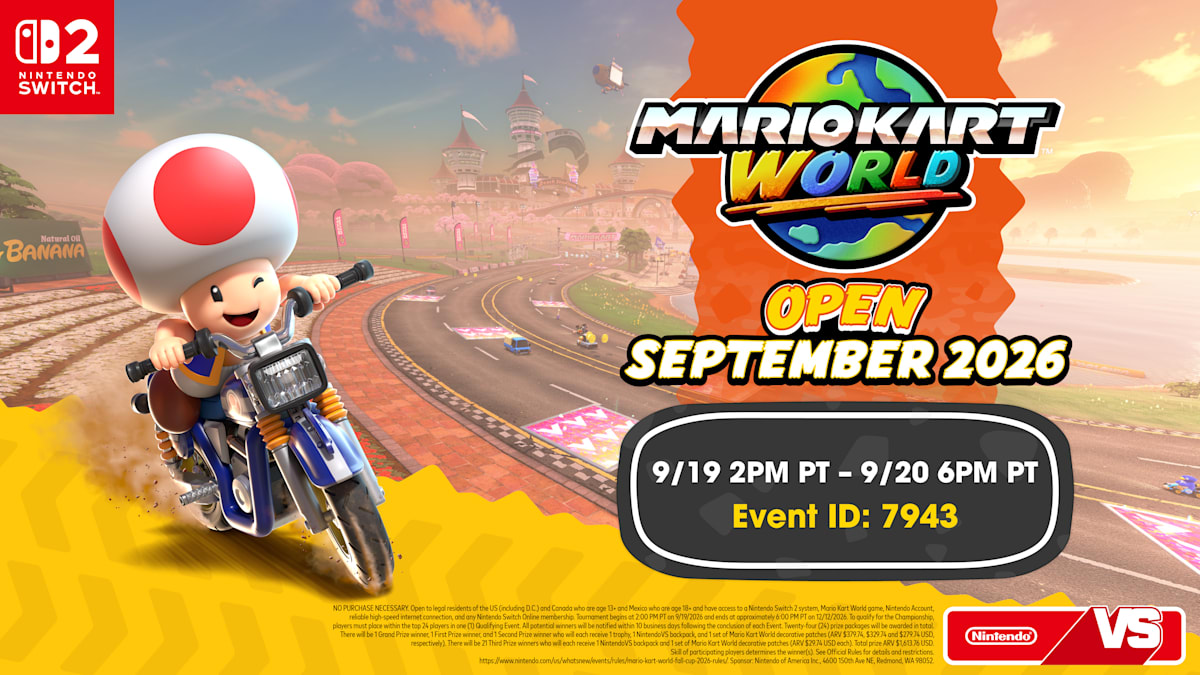 Ready for fall to get rolling? Celebrate the change of seasons with the Mario Kart™ World Open September 2026 event!