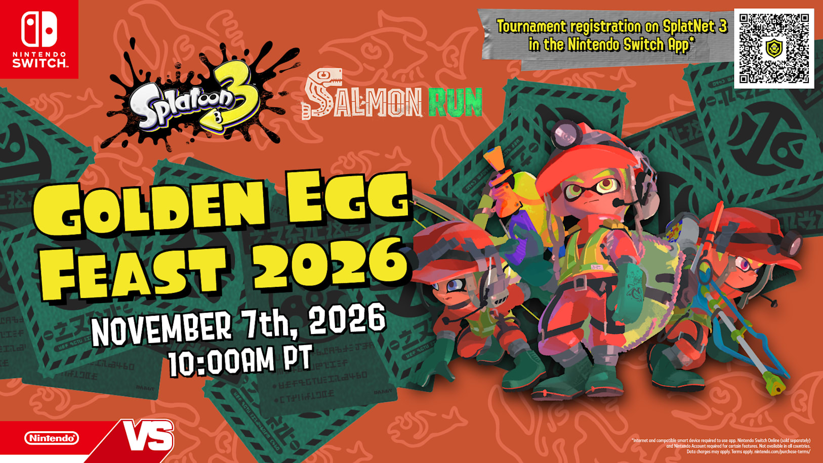 Compete for prizes in the Splatoon 3 Golden Egg Feast 2026 tournament ...
