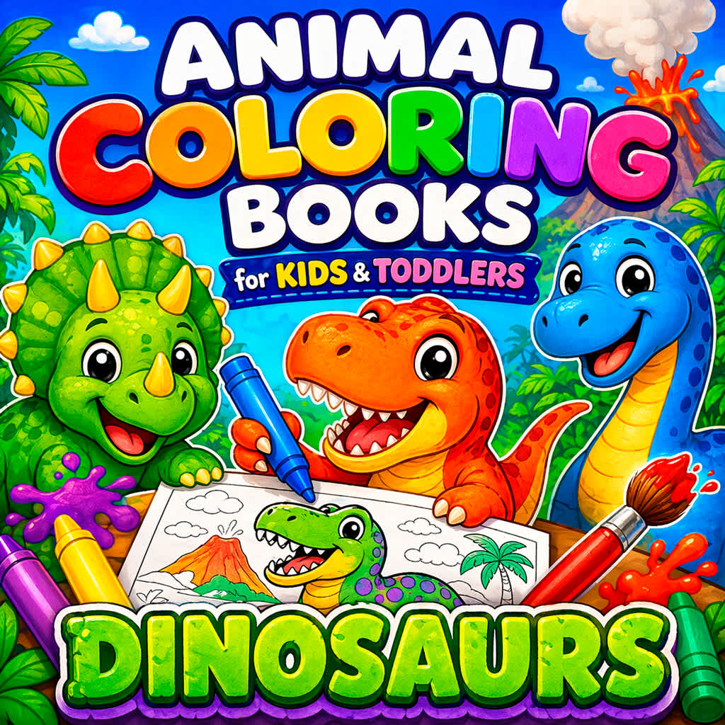Animal Coloring Books for Kids & Toddlers - Dinosaurs