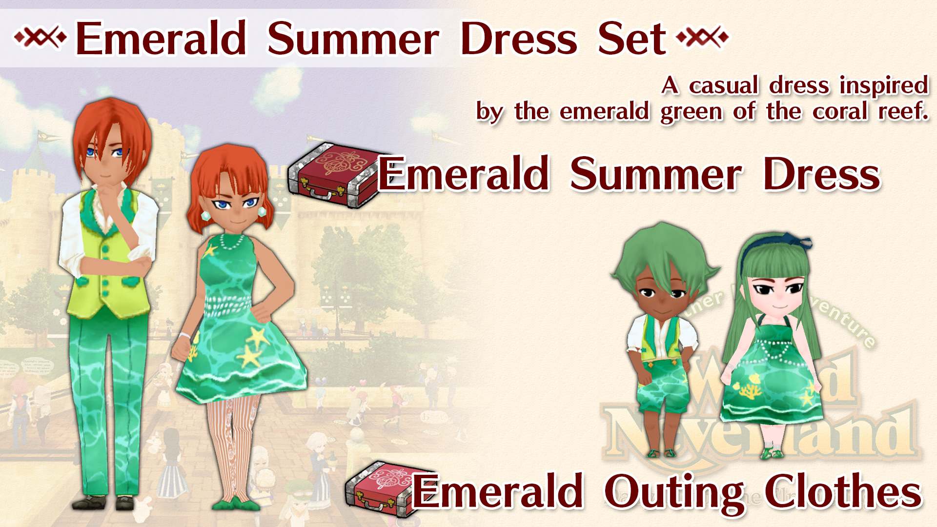 Emerald Summer Dress Set for Nintendo Switch